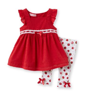 Kids Headquarters® Baby Girls' Red 2-pc. Cherry Tunic and Leggings Set