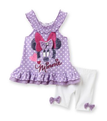 Nannette® Baby Girls' Purple 2-pc. Disney Tunic and Biker Shorts Set