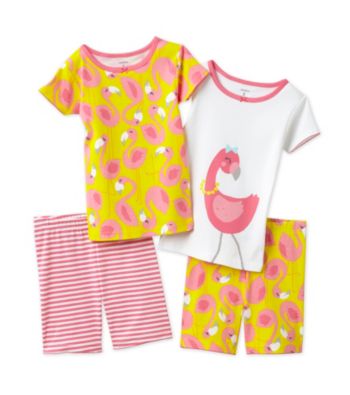 Carter's® Girls' 4-7 White/Yellow 4-pc. Flamingo Pajama Set