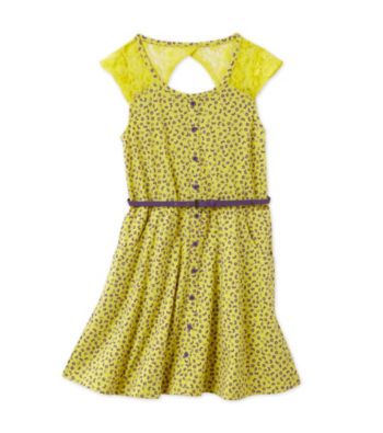 Jessica Simpson Girls' 7-16 Limeaid Agia Printed Dress