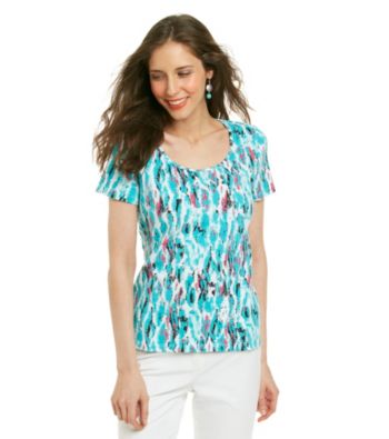 Laura Ashley Painted Animal Scoop Neck Tee