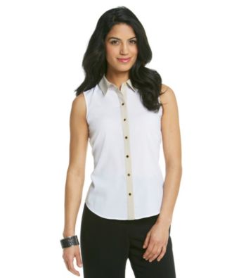 Calvin Klein Petites' Buttondown Woven Blouse