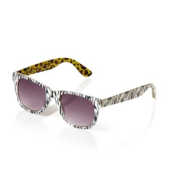 Icon Zebra And Leopard Pattern Retro Sunglasses