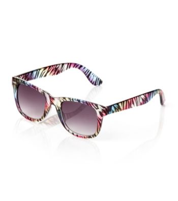 Icon Rainbow Zebra Pattern Retro Sunglasses