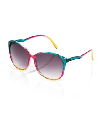 Icon Rainbow Pattern Cat Eye Sunglasses