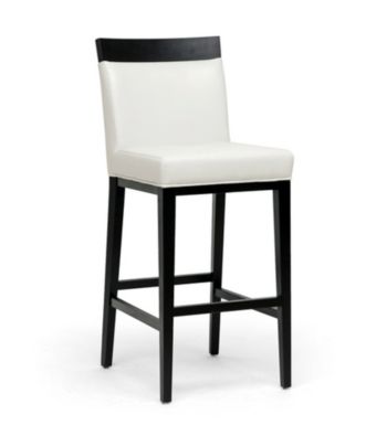 Baxton Studios Clymene Black Wood and Cream Modern Bar Stools