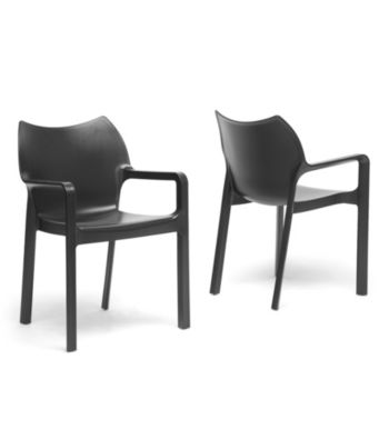 Baxton Studios Set of 2 Limerick Plastic Stackable Modern Dining Chairs