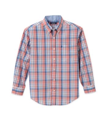 Izod® Boys' 8-20 Red Long Sleeve Plaid Woven Shirt