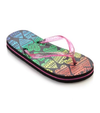 Mambo® Girls' Rainbow Hearts Flip Flops