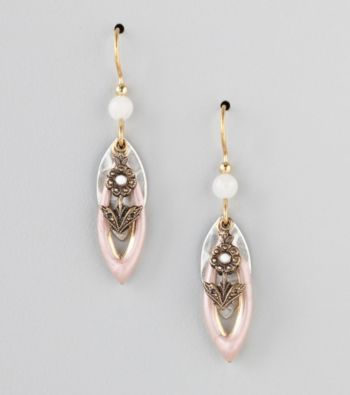 Silver Forest® Two-Tone Floral Charm Drop Earrings