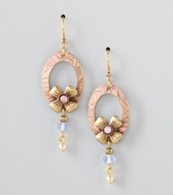 Silver Forest® Goldtone Loop and Flower Earrings