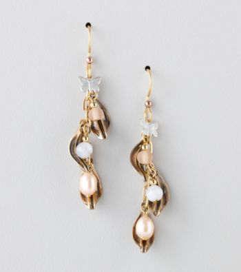 Silver Forest® Two-Tone Semi-Precious Bead Cascade Earrings
