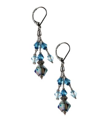 Napier® Silvertone Blue Shaky Drop Pierced Earrings