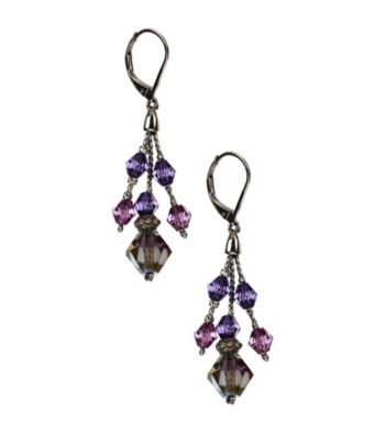 Napier® Silvertone Purple Shaky Drop Pierced Earrings