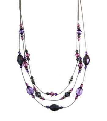 Napier® Silvertone and Purple Multi Collar Necklace