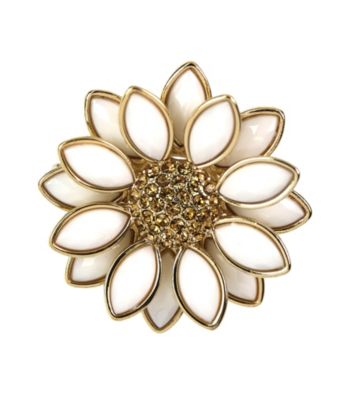 Napier® Boxed Goldtone White Flower Pin