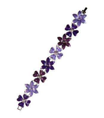 Napier® Boxed Silvertone Purple Floral Motif Bracelet