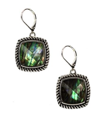 Napier® Silvertone Iridescent Square Drop Earrings