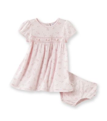 Cuddle Bear® Baby Girls' Pink 2-pc. Floral Print Smocked Dress Set