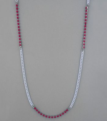 BCBGeneration™ Chain and Pink Stud Necklace