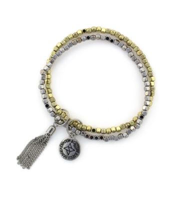 BCBGeneration™ Polished Silvertone and Goldtone Beaded Bracelet