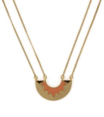 BCBGeneration™ Polished Goldtone and Coral Pendant Necklace