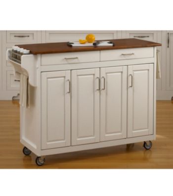 Homestyles® White Finish Build-a-Cart with Doors