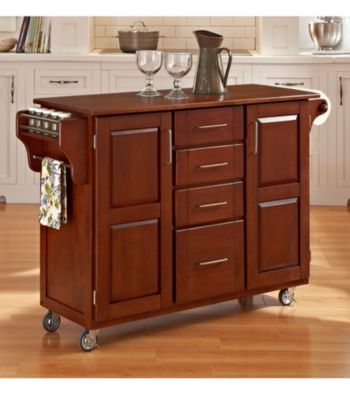 Homestyles® Warm Oak Finish Build-a-Cart with Drawers