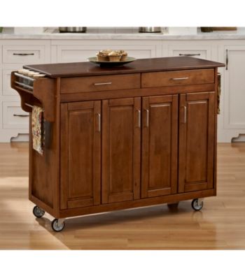 Homestyles&reg; Warm Oak Finish Build-a-Cart with Doors