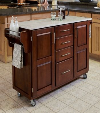 Homestyles® Cherry Finish Build-a-Cart with Drawers