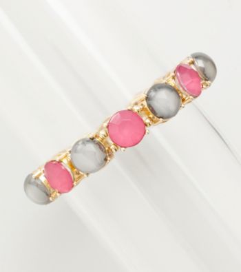 Erica Lyons® Goldtone Grey And Pink Stretch Bracelet