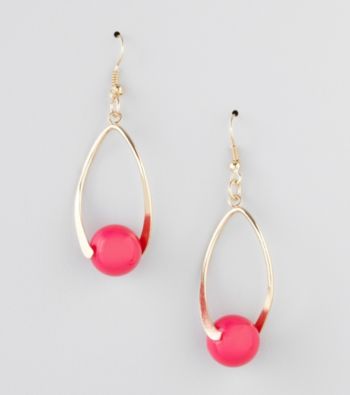 Erica Lyons® Pink Shockwave Pierced Earrings