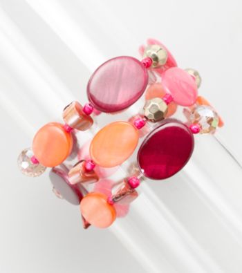 Erica Lyons® Pink and Orange Shockwave Stretch Bracelet