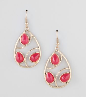 Erica Lyons® Pink Shockwave Pierced Earrings