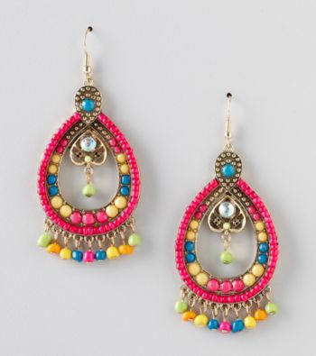 Erica Lyons® Multi and Goldtone Carnival Pierced Earrings