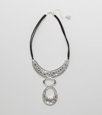 Erica Lyons® Silvertone And Suede Necklace