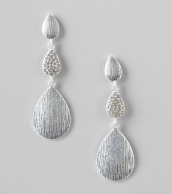Erica Lyons® Silvertone Drop Pierced Earrings