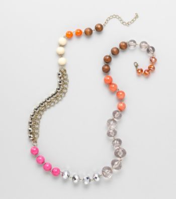 Erica Lyons® Warm Multi Color Block Long Necklace