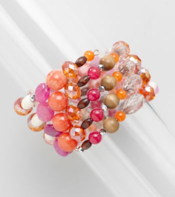 Erica Lyons® Warm Multi Color Block Coil Bracelet