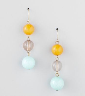 Erica Lyons® Cool Multi Colorblock Drop Pierced Earrings