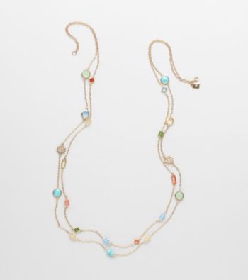 Lauren Ralph Lauren 14K Gold Plated Two Row Multi Bead Necklace