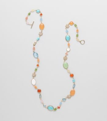 Lauren Ralph Lauren 14K Gold Plated Semi-Precious Multi Bead Necklace