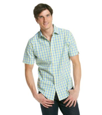 John Bartlett Consensus Men's Lime Chic Short Sleeve Seersucker Woven Shirt