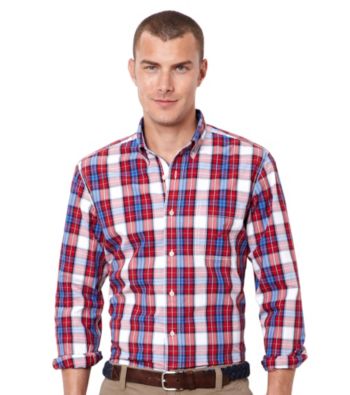 Nautica® Men's Tango Red Long Sleeve Poplin Woven