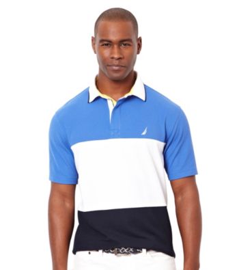Nautica® Men's French Blue Short Sleeve Pieced Polo