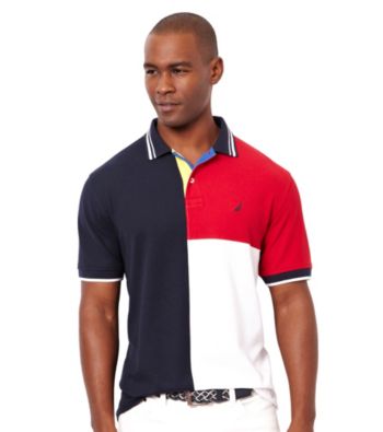 Nautica® Men's Navy Colorblock Short Sleeve Polo