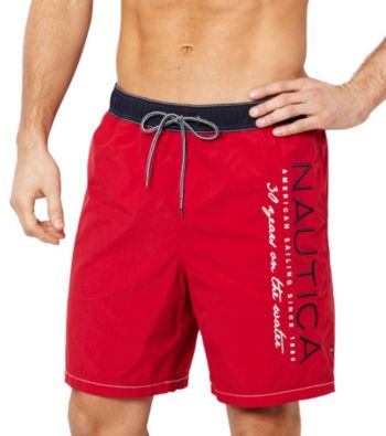 Nautica® Men's Tango Red Colorblock Swim Trunk