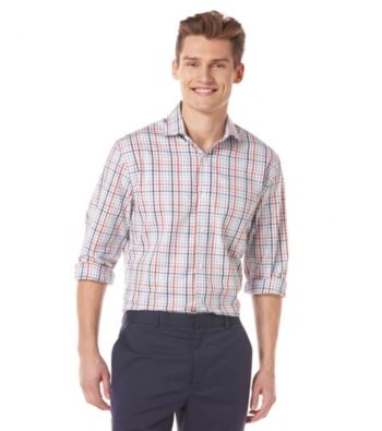 Perry Ellis® Men's Light Blue Long Sleeve Radial Stripe Woven