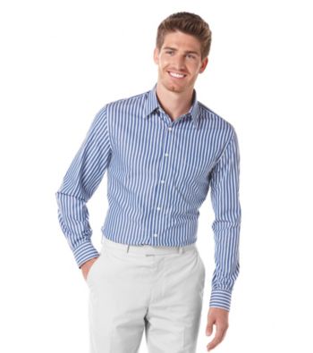 Perry Ellis® Men's Light Blue Linen Shirt