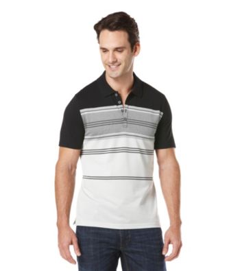 Perry Ellis® Men's Helium Short Sleeve Slub Stripe V-Neck Polo